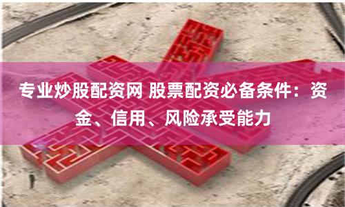专业炒股配资网 股票配资必备条件：资金、信用、风险承受能力